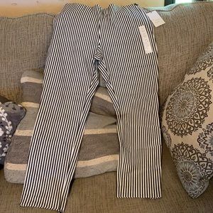 6 regular. Navy and white strips. New